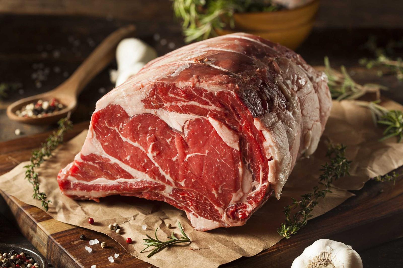 Prime Beef Standing Ribeye Roast Bone In Kosher Meat Store